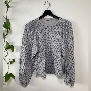 See By Chloe Cotton Long Sleeve Puff Sleeve Printed Tee With Owl Print